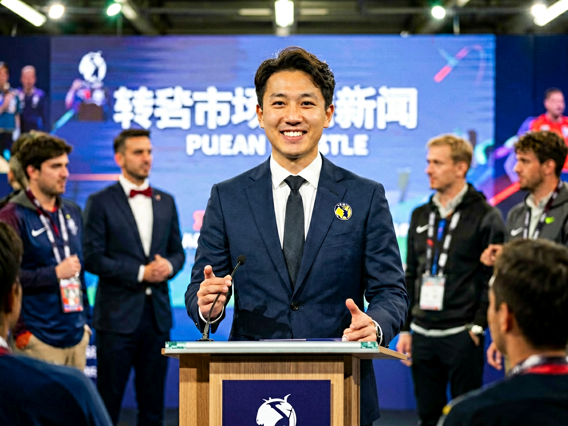 英超转会市场重磅新闻，俱乐部签约官方发布会现场